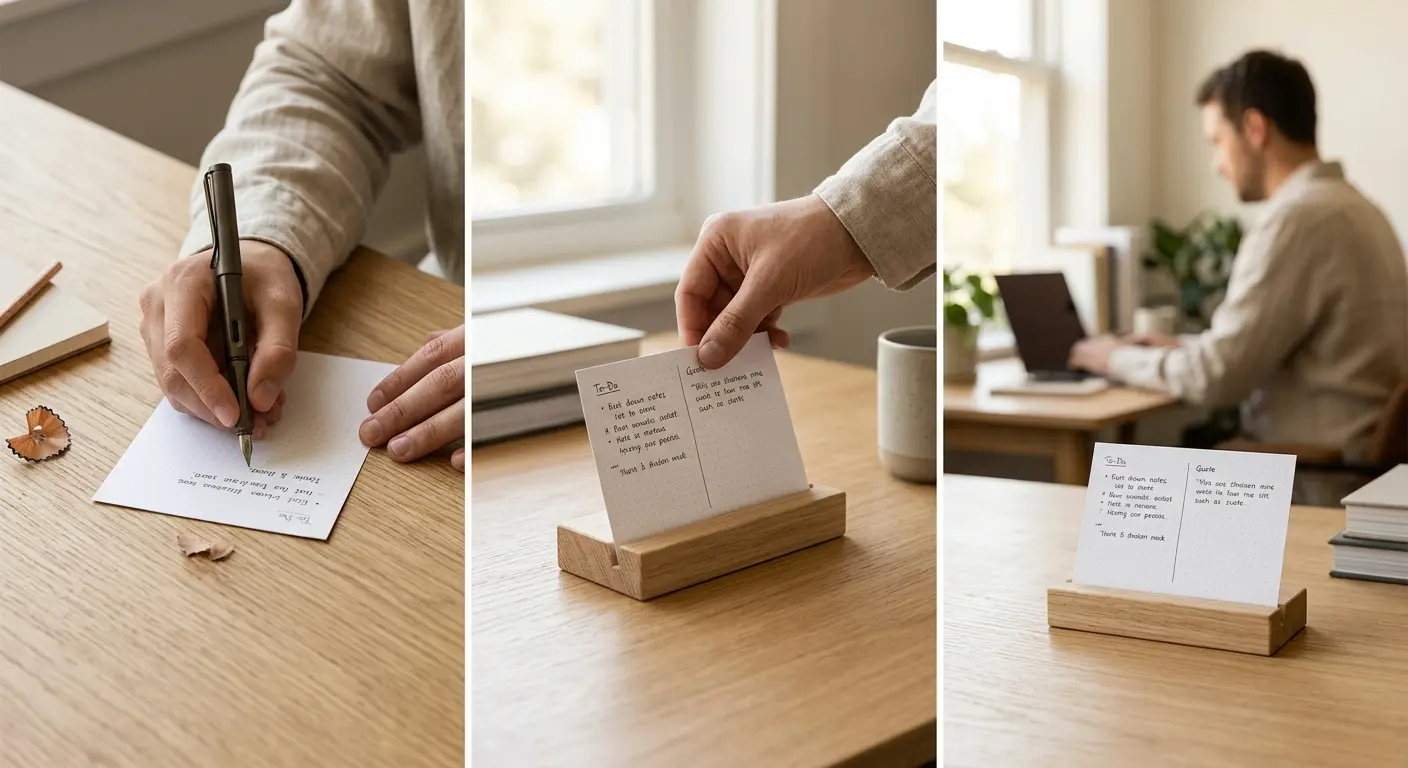 Three steps: write, place, focus with Noto Stand