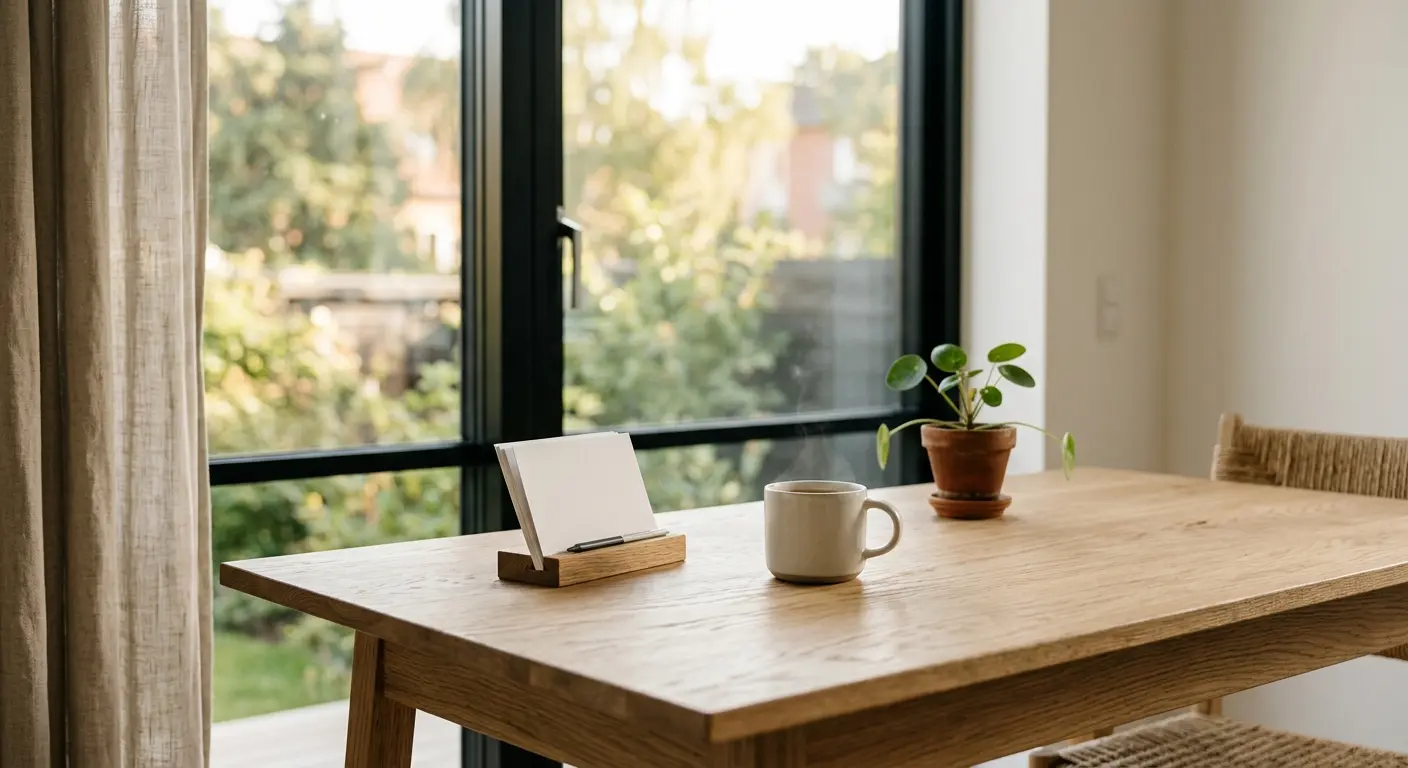 Calm minimalist workspace with Noto Stand